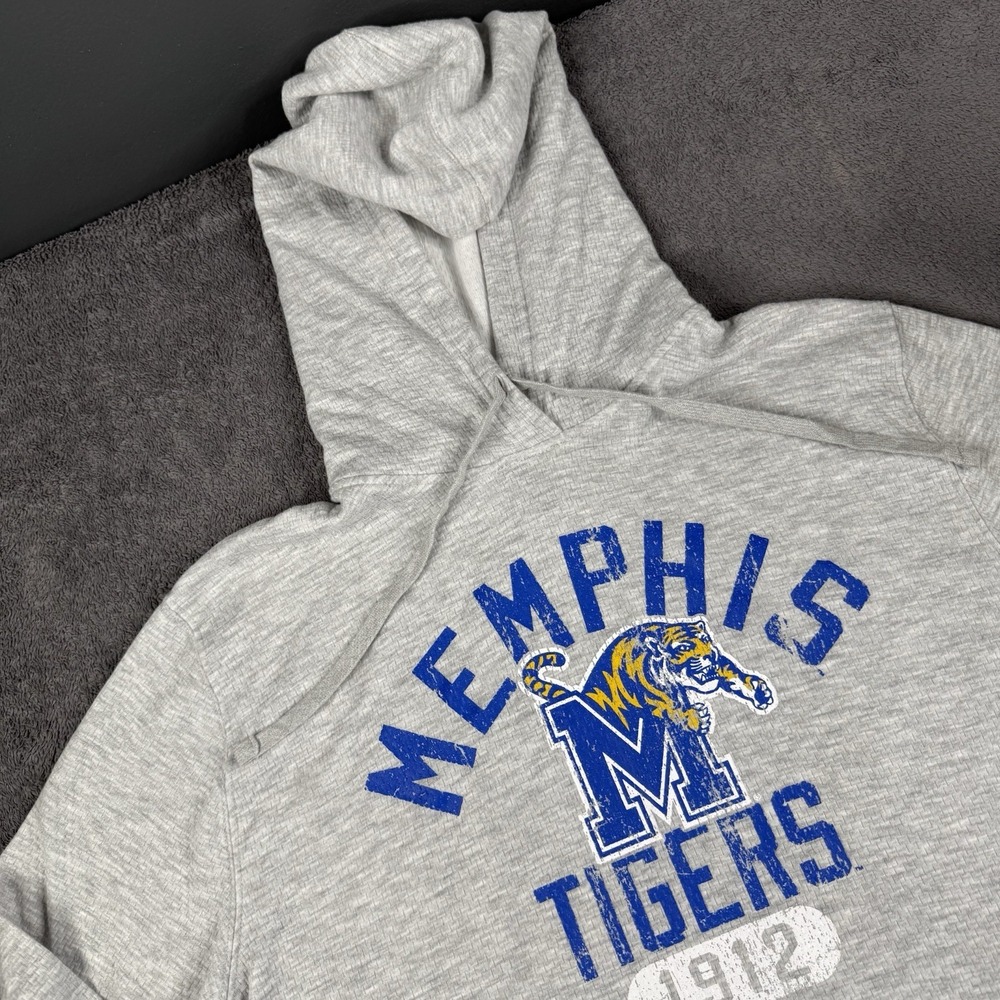 University Of Memphis Tigers Football Hoodie Sweater Women's Gray Large Champion